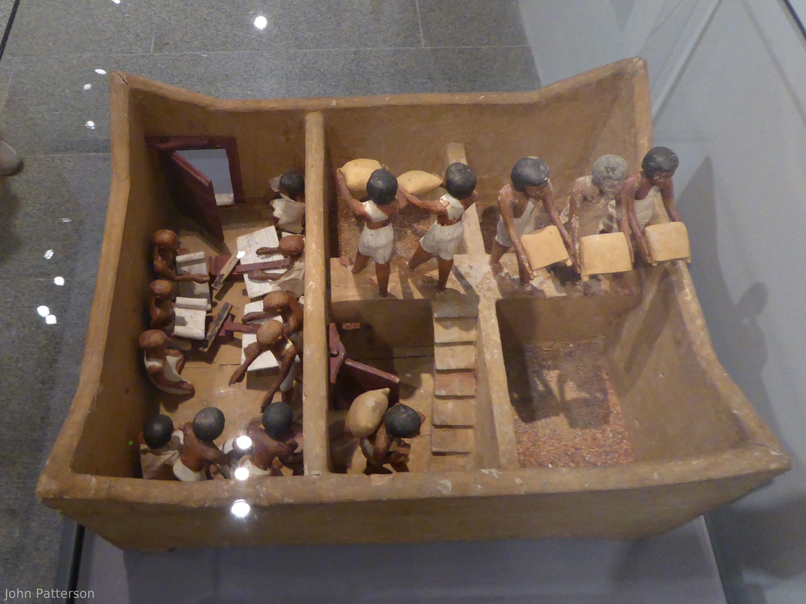 A photo of a tomb model of a granary from the Middle Kingdom tomb of Meketre in the Met Museum